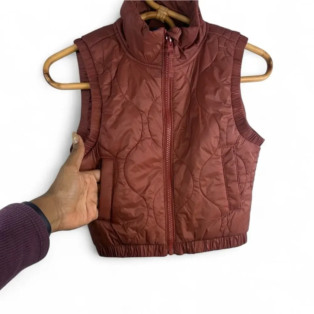 Old Navy Quilted Kids Girls Vest - Brown/Rust size XS